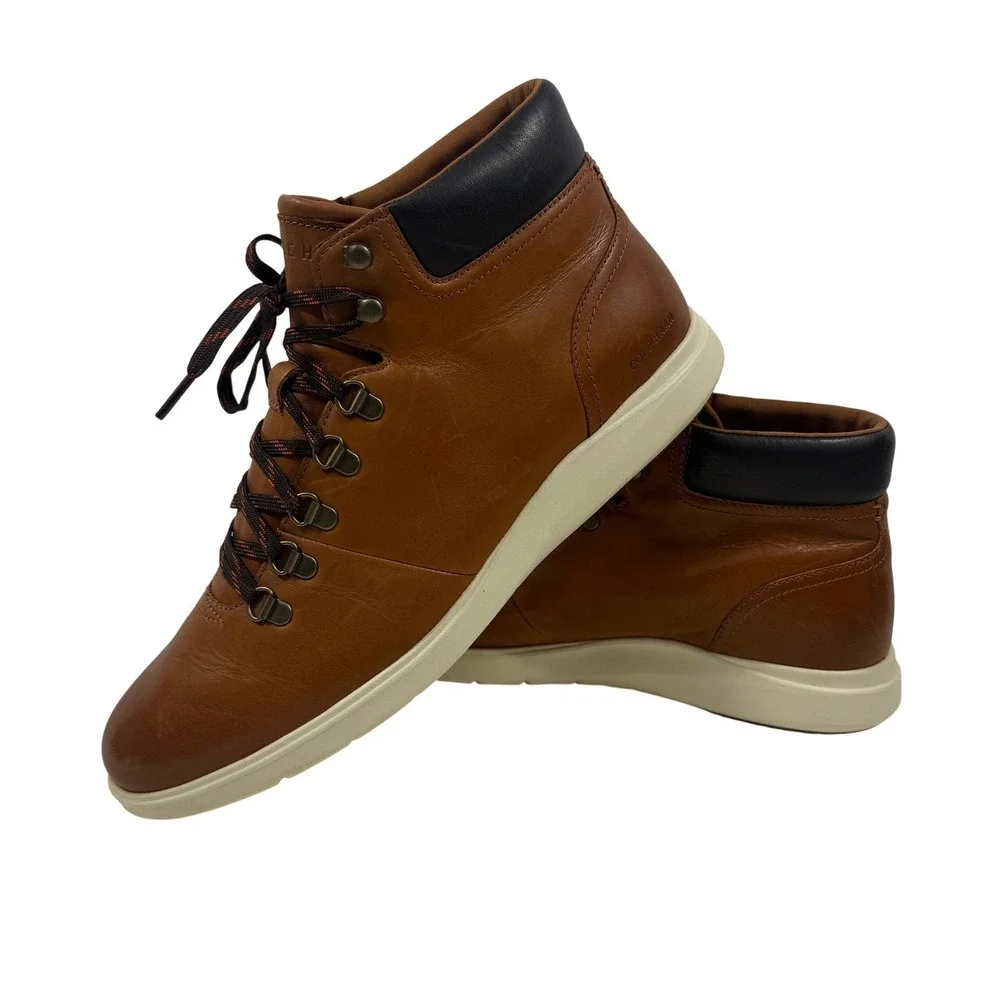 Cole Haan Men's Leather Hiker Boots Brown Lace-Up Comfort Size‎ 13